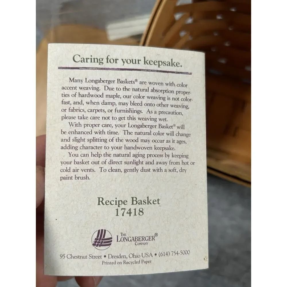 Longaberger recipe basket